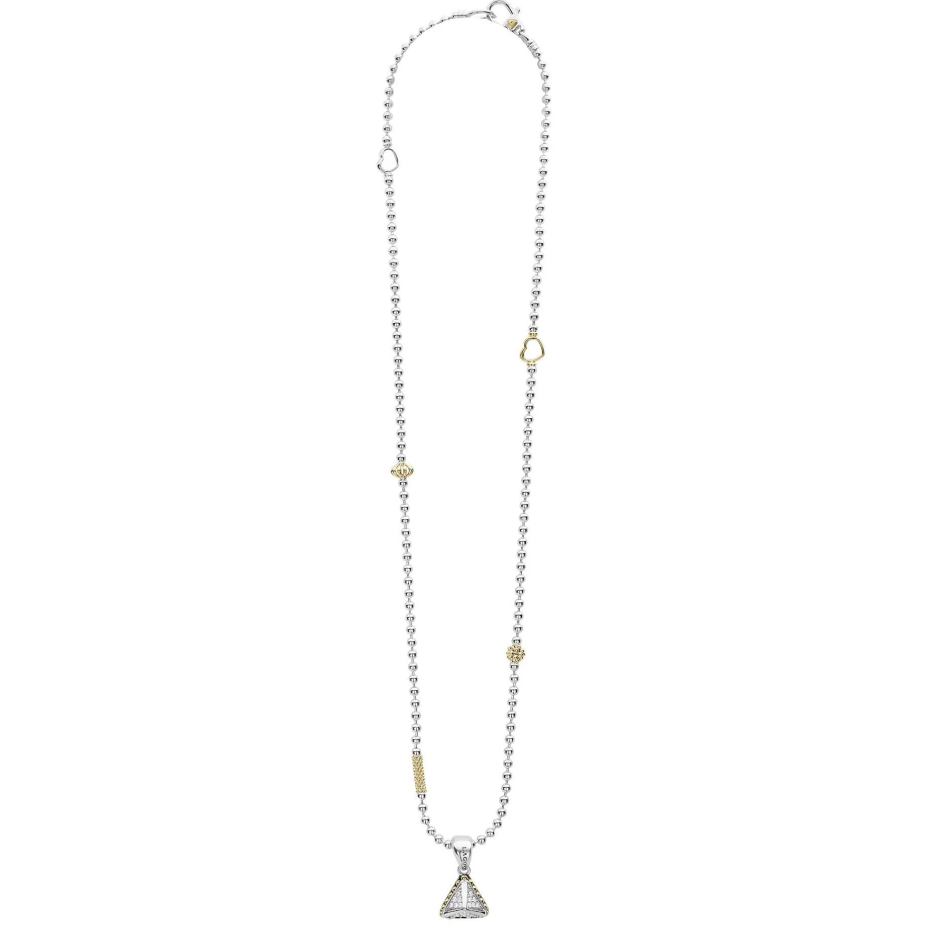 Pyramid Diamond Pendant Necklace
