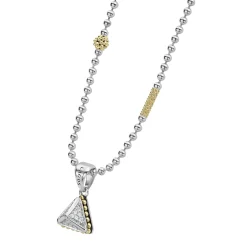 Pyramid Diamond Pendant Necklace
