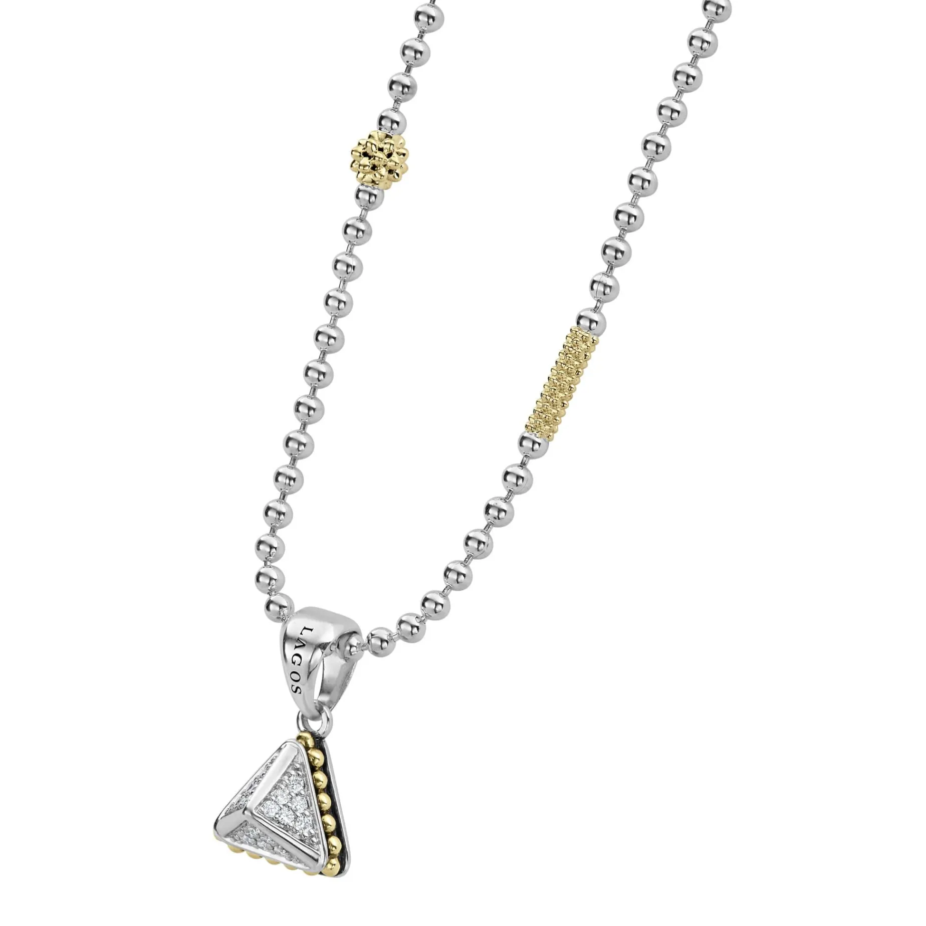 Pyramid Diamond Pendant Necklace