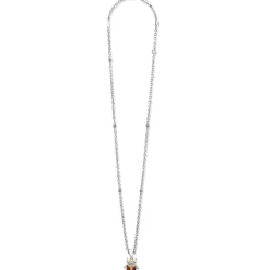 Red Agate Beetle Diamond Pendant Necklace
