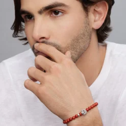 Red Jasper Skull Bracelet