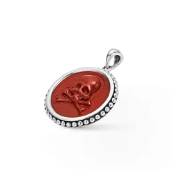 Red Jasper Skull Crossbone Amulet