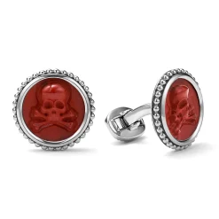 Red Jasper Skull Cufflinks