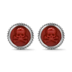 Red Jasper Skull Cufflinks