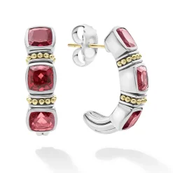Rhodolite Garnet Hoop Earrings