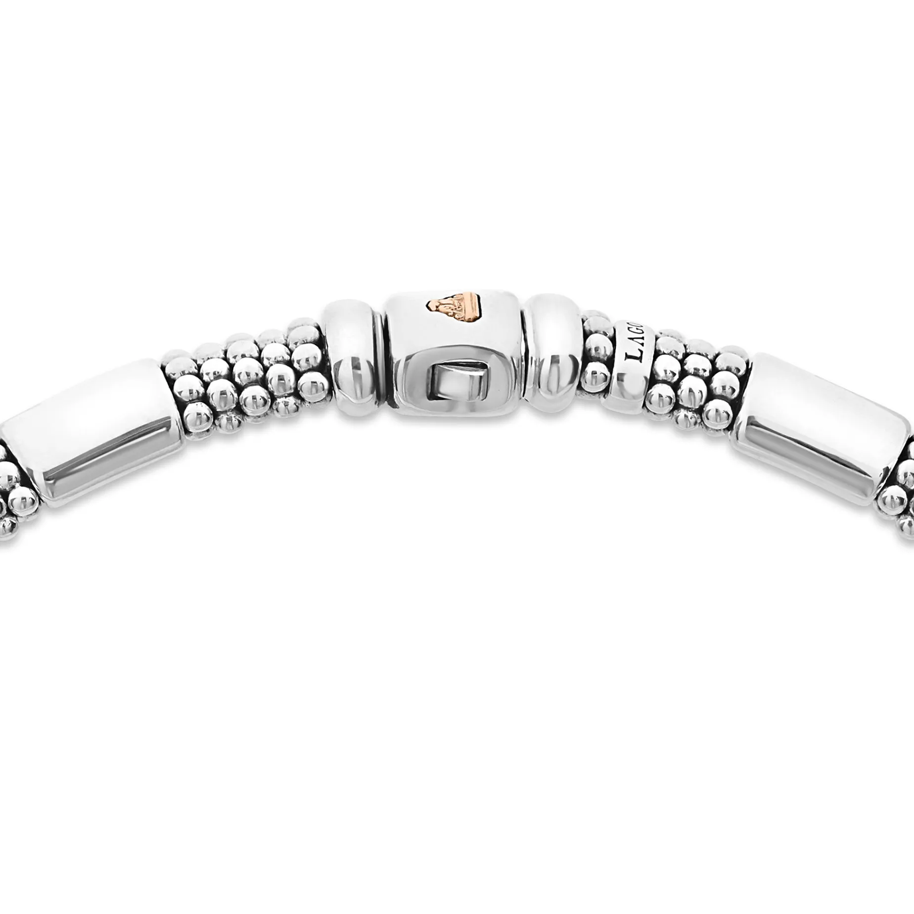Rose Gold Station Caviar Necklace | 12mm