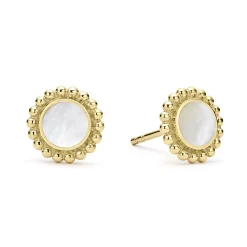 Round Mother of Pearl Stud Earrings