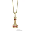 Ruby and Diamond Queen Pendant Necklace