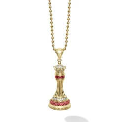Ruby and Diamond Queen Pendant Necklace
