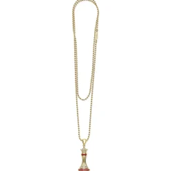 Ruby and Diamond Queen Pendant Necklace