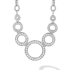 Seven Circle Diamond Link Necklace