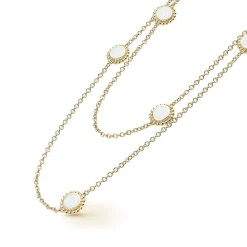Seven Station Round Mother of Pearl Necklace