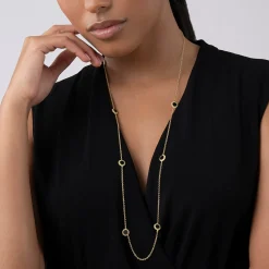 Seven Station Round Onyx Necklace