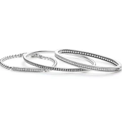 Silver and Diamond Bangle Gift Set