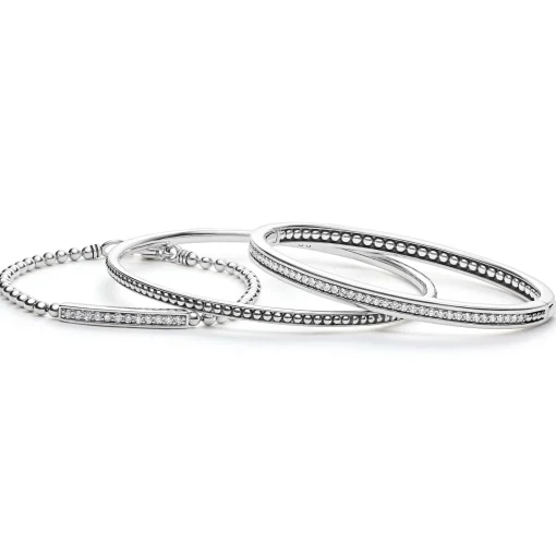 Silver and Diamond Bangle Gift Set