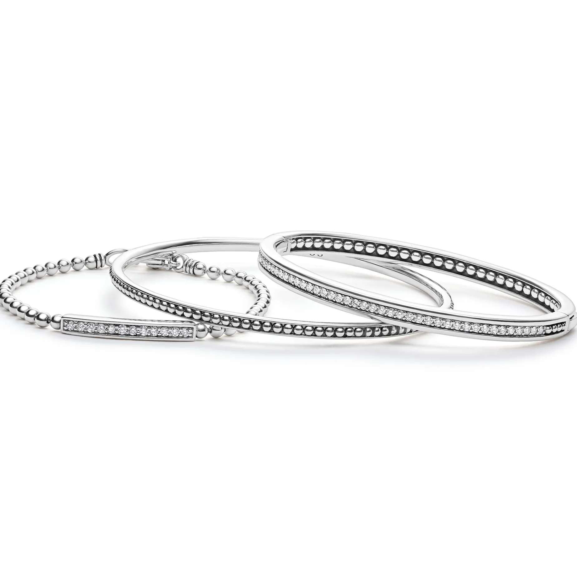 Silver and Diamond Bangle Gift Set