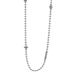 Silver Caviar Beaded Necklace