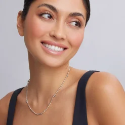 Silver Caviar Beaded Necklace