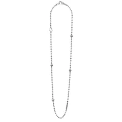 Silver Caviar Beaded Necklace