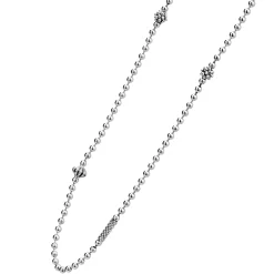 Silver Caviar Beaded Necklace