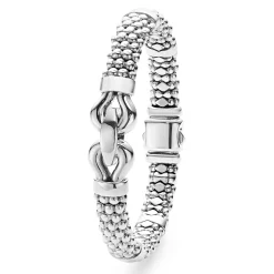 Silver Caviar Buckle Bracelet | 9mm