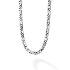 Silver Curb Chain Necklace | 8mm
