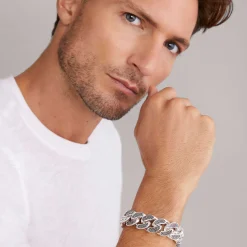 Silver Curb Link Bracelet | 19mm