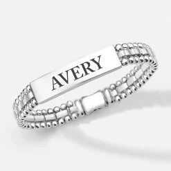 Silver Engravable ID Link Bracelet
