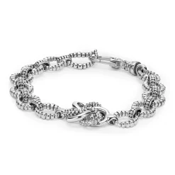 Silver Love Knot Link Bracelet