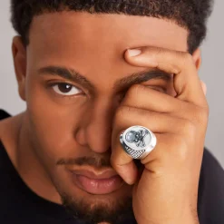 Silver Skull Signet Ring