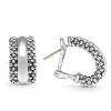 Silver Station Caviar Huggie Earrings