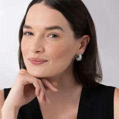 Silver Station Caviar Huggie Earrings