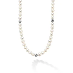 Silver Station Pearl Necklace