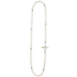 Silver Station Pearl Necklace