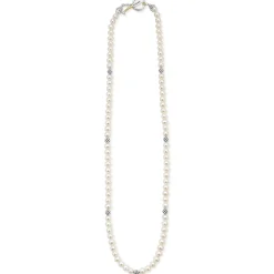 Silver Station Pearl Necklace