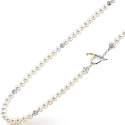 Silver Station Pearl Necklace