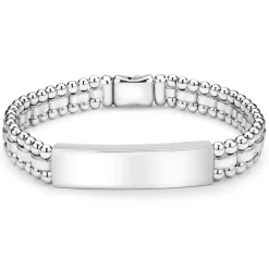 Silver Stretch and ID Link Bracelet Gift Set