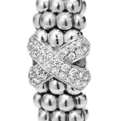 Silver X Caviar Diamond Bracelet | 9mm