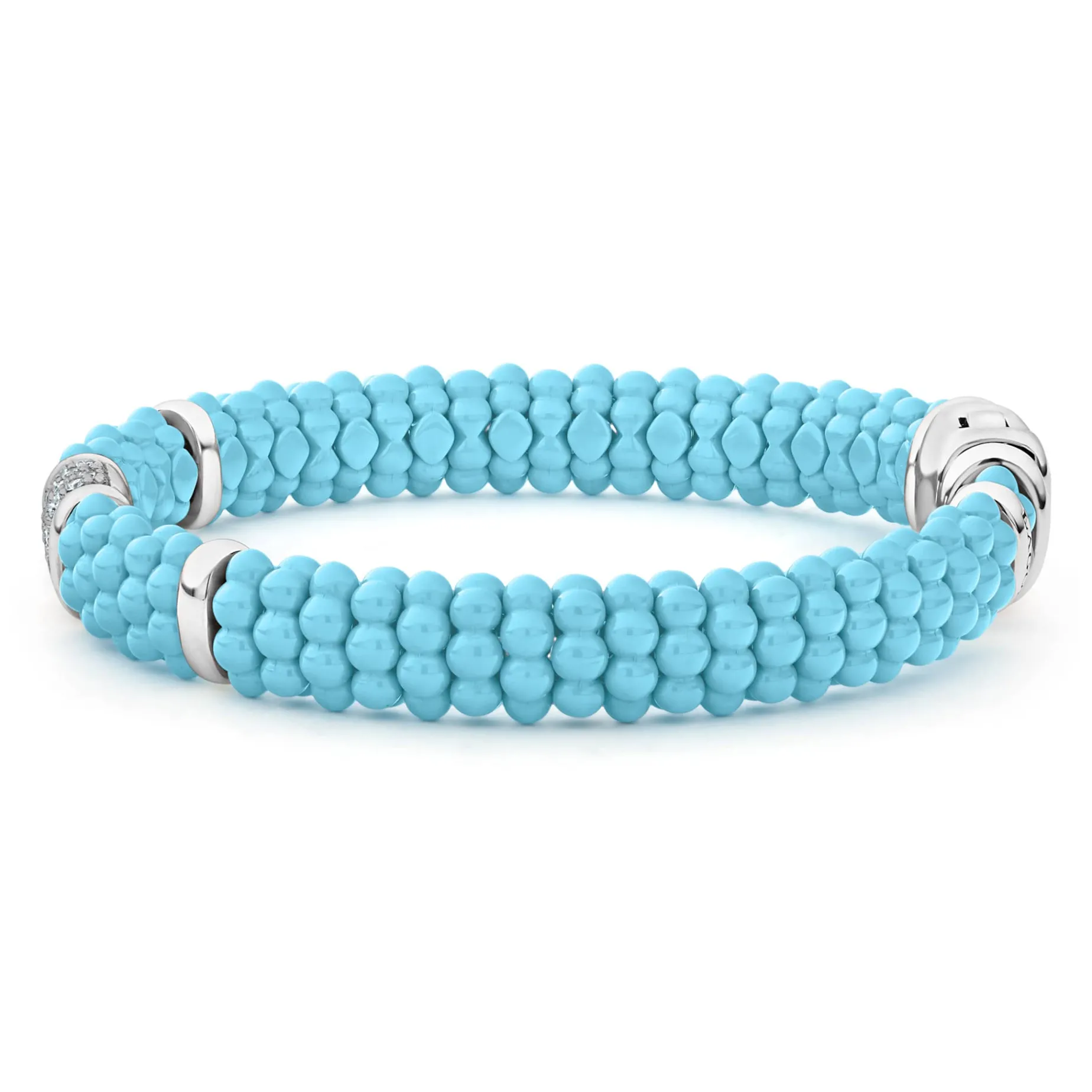 Single Station Ceramic Diamond Bracelet | 9mm