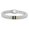 Single Station Diamond Caviar Bracelet | 9mm