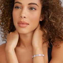 Single Station Diamond Caviar Bracelet | 9mm