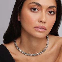 Single Station Diamond Caviar Necklace