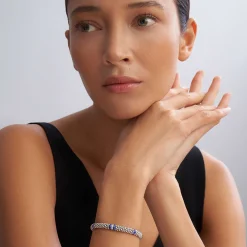 Single Station Diamond Caviar Bracelet | 6mm
