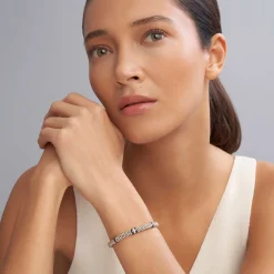 Single Station Diamond Caviar Bracelet | 6mm