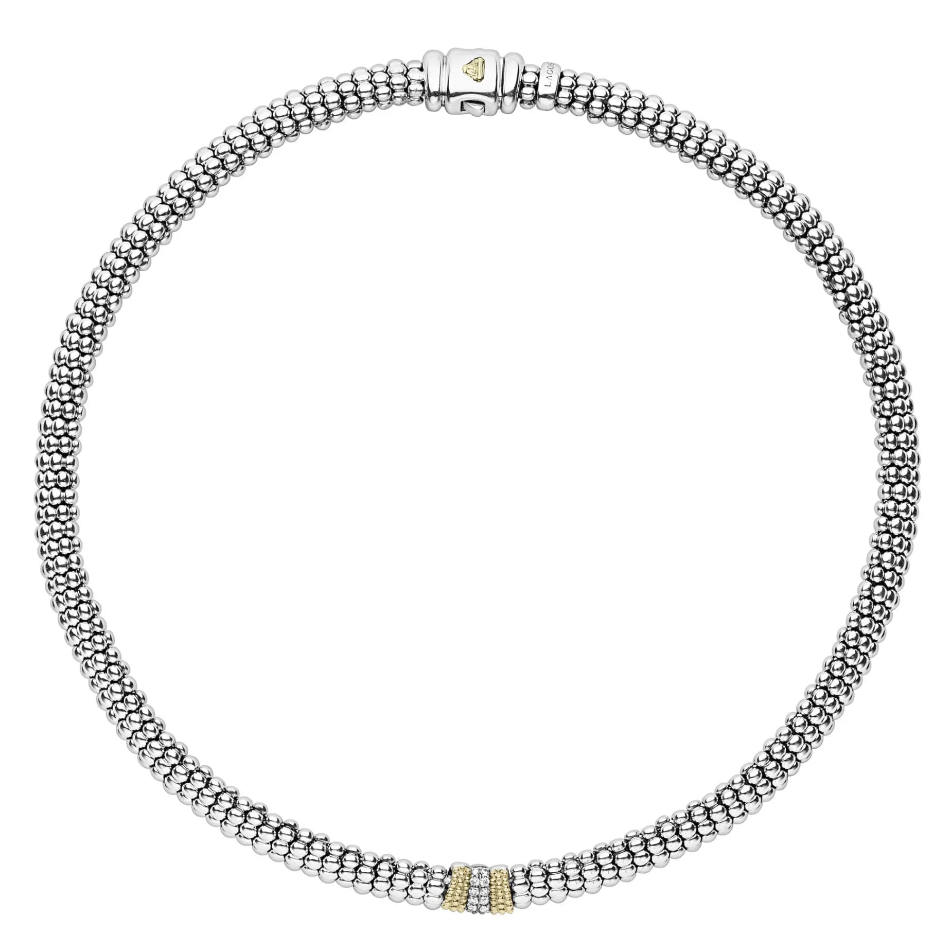 Single Station Diamond Caviar Necklace