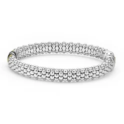 Single Station Diamond Caviar Bracelet | 9mm