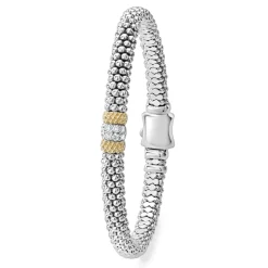 Single Station Diamond Caviar Bracelet | 6mm
