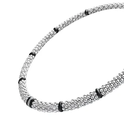 Single Station Diamond Caviar Necklace
