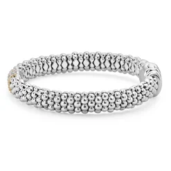 Single Station Diamond Caviar Bracelet | 9mm