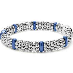 Single Station Diamond Caviar Bracelet | 9mm